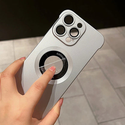 【iPhone 12–16】Ultra tanek ovitek za iPhone, kovinska barva, magneten, mat tekstura