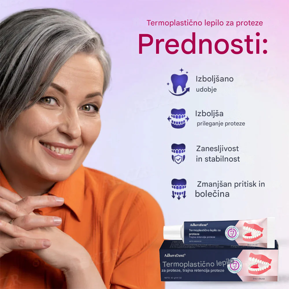 (🔥Kupite 1, dobite 1 gratis🔥)【👍Naj bodo vaše proteze varnejše in trpežnejše! 】🔥AdhereDent® Termoplastično lepilo za proteze