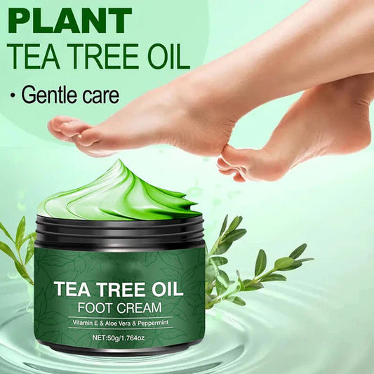 🔥🔥1+1 ingyenes🌿 Teafaolajos frissítő lábkrém – Intenzív hidratálás, fáradt lábak megnyugtatására!❄️ Hűsítő borsmentás lábápoló krém – Repedt sarok ápolása, nem zsírosító formula!