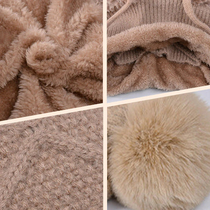 （🎁Božična ponudba🎄）🔥Kupite 1, dobite 1 gratis:elegantna, debela pletena zimska kapa s toplim pokrivalom za obraz in šalom