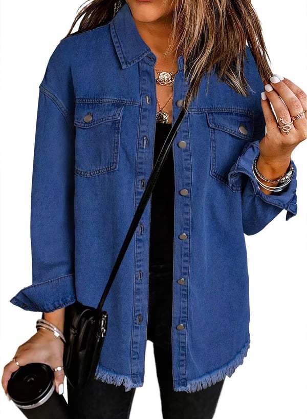Ženska casual jeans jakna z gumbi 【Pralna, jesensko-zimski značaj】