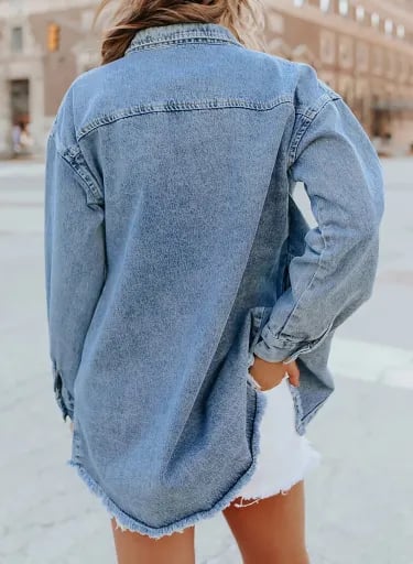 Ženska casual jeans jakna z gumbi 【Pralna, jesensko-zimski značaj】