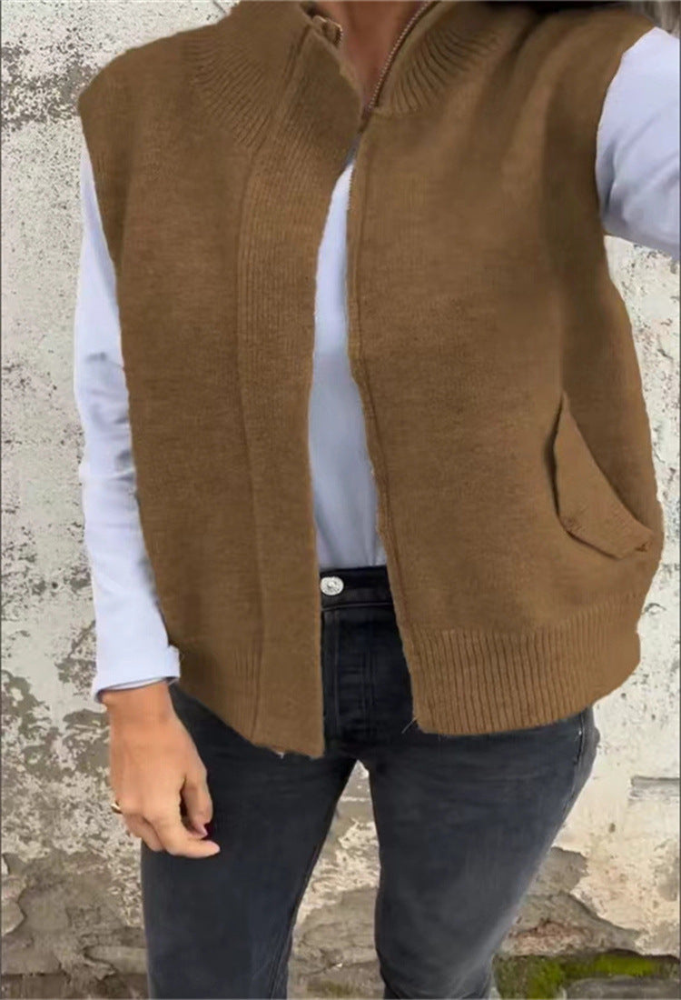 [🔥Vroča jesenska razprodaja! 🍂] ❤️Modna volnena jopica z zadrgo za ženske