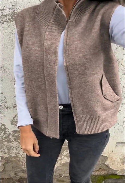 [🔥Vroča jesenska razprodaja! 🍂] ❤️Modna volnena jopica z zadrgo za ženske