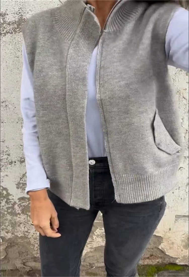 [🔥Vroča jesenska razprodaja! 🍂] ❤️Modna volnena jopica z zadrgo za ženske