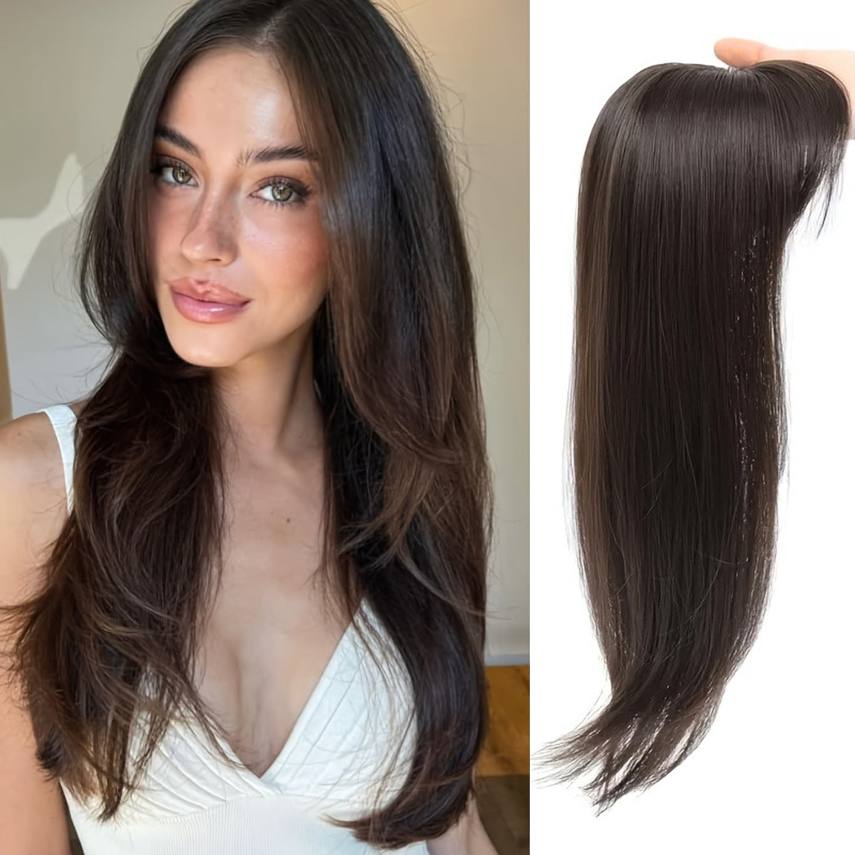 Top Layered Bangs Hairpiece dla kobiet z przerzedzonymi włosami