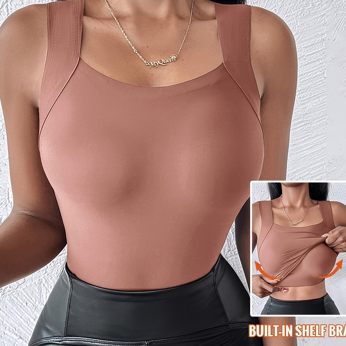 【🎁📿Ingyenes Rózsaszín Nyaklánc🎁】💖 (S-5XL) Alakformáló Felső Beépített Melltartóval 💃