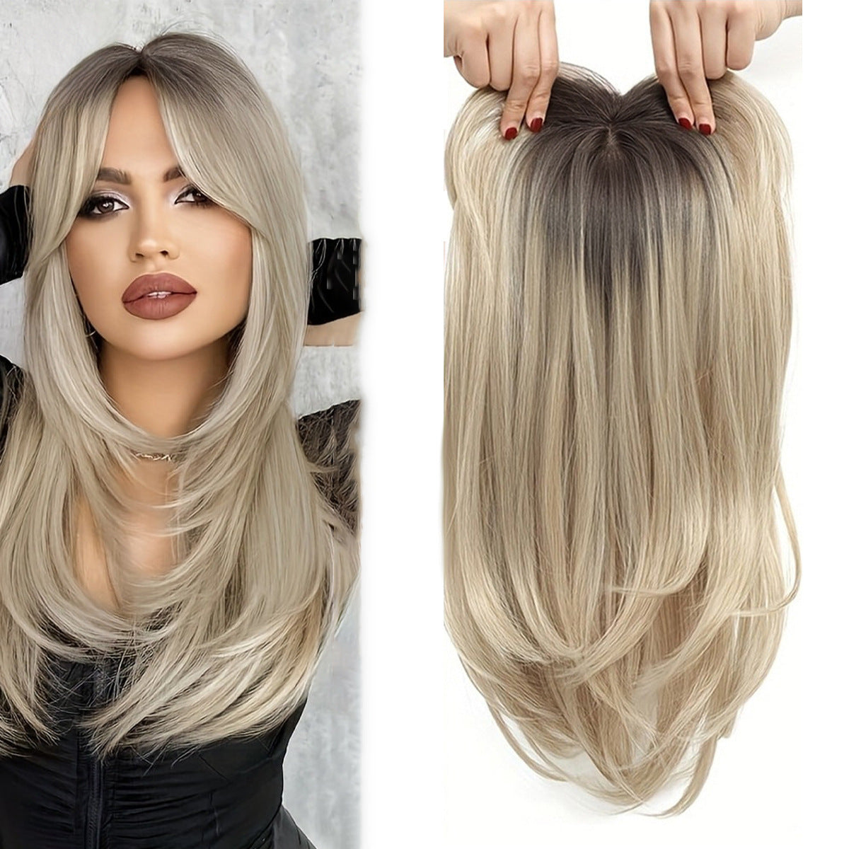 Top Layered Bangs Hairpiece dla kobiet z przerzedzonymi włosami