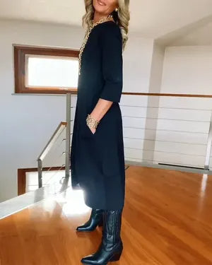 【🔥Popolnoma nezgrešljiva】✨Elegantna in udobna obleka