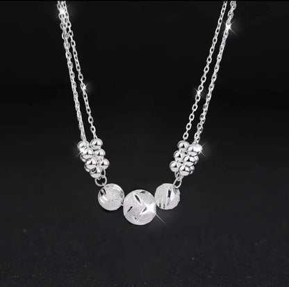 🎁🔥[Naszyjnik + Bransoletka]✨Zestaw biżuterii z grawerowanym srebrnym naszyjnikiem