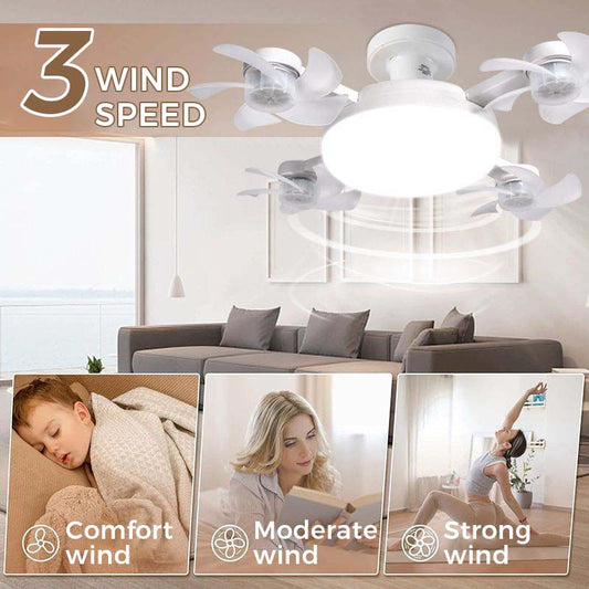 🔥🌀 Mennyezeti ventilátor beépített LED lámpával, praktikus távirányítóval otthoni szobákhoz ✨