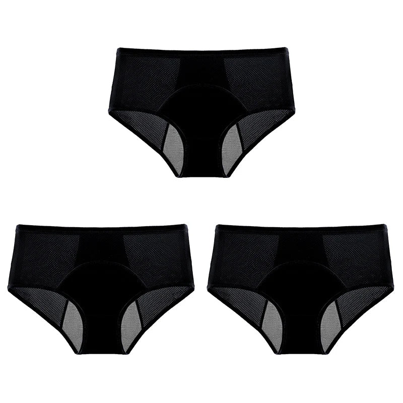 3-Piece Set 🔥🍃 High-waisted sanitary panties with leak protection front and back, effectively preventing side leakage