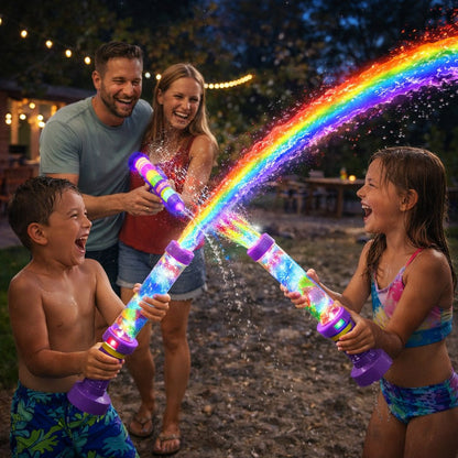 🔫 🌈Világos szivárványos LED-es vízipisztoly 💦✨