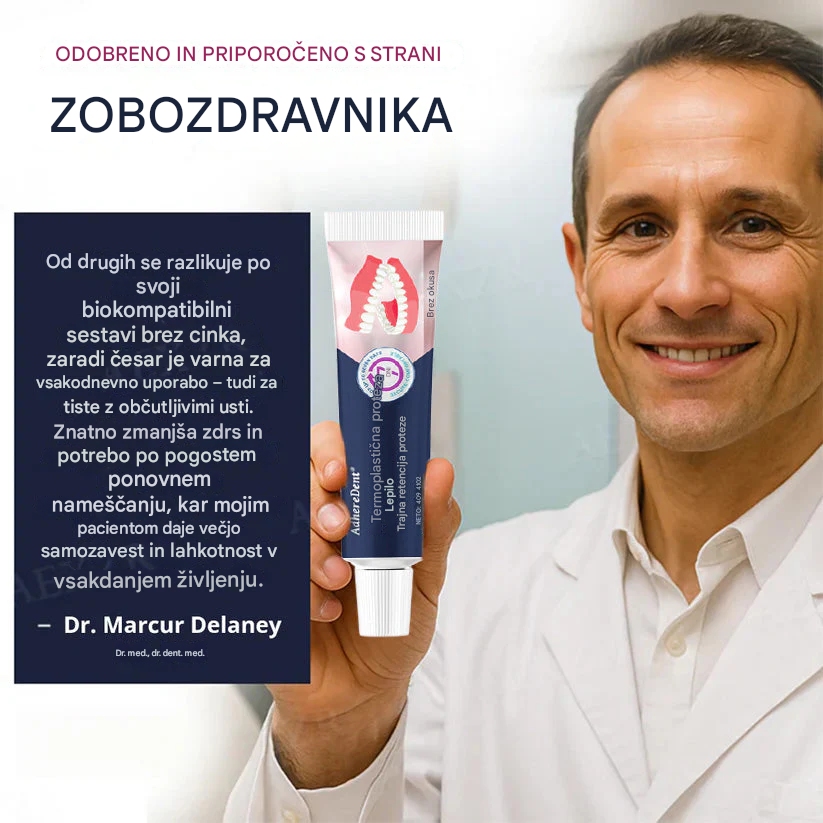 【👍Okrepi zobno protezo】（Prodaja z izgubo!）🔥AdhereDent® Termoplastično lepilo za proteze(Kupite 1, dobite 1 gratis)