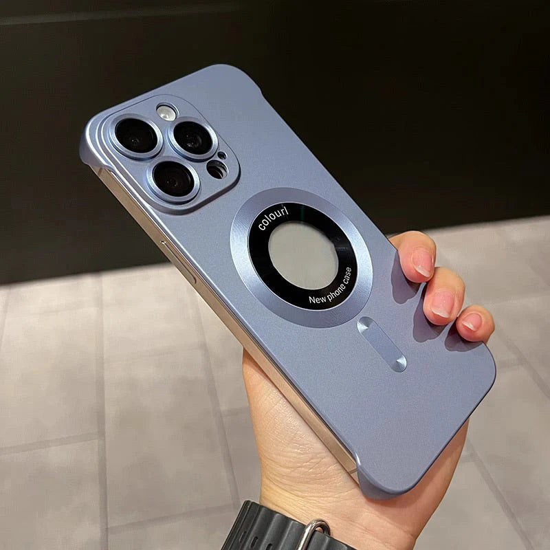 【iPhone 12–16】Ultra tanek ovitek za iPhone, kovinska barva, magneten, mat tekstura