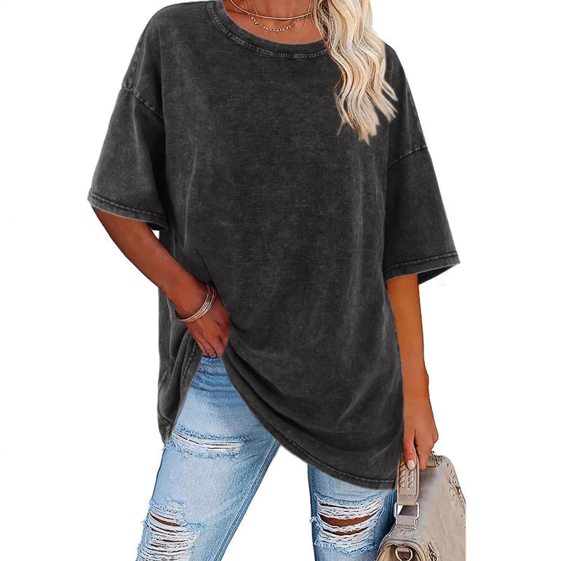 Női Mosott Vintage Oversized Póló