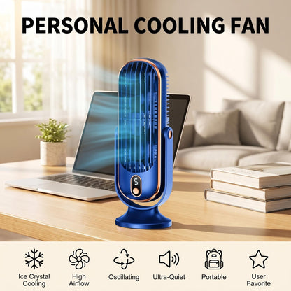 ❄️5 fokozatú hordozható asztali légkondicionáló ventilátor, otthoni és irodai használatra ✨