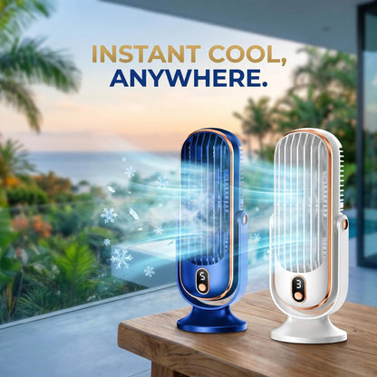 ❄️5 fokozatú hordozható asztali légkondicionáló ventilátor, otthoni és irodai használatra ✨