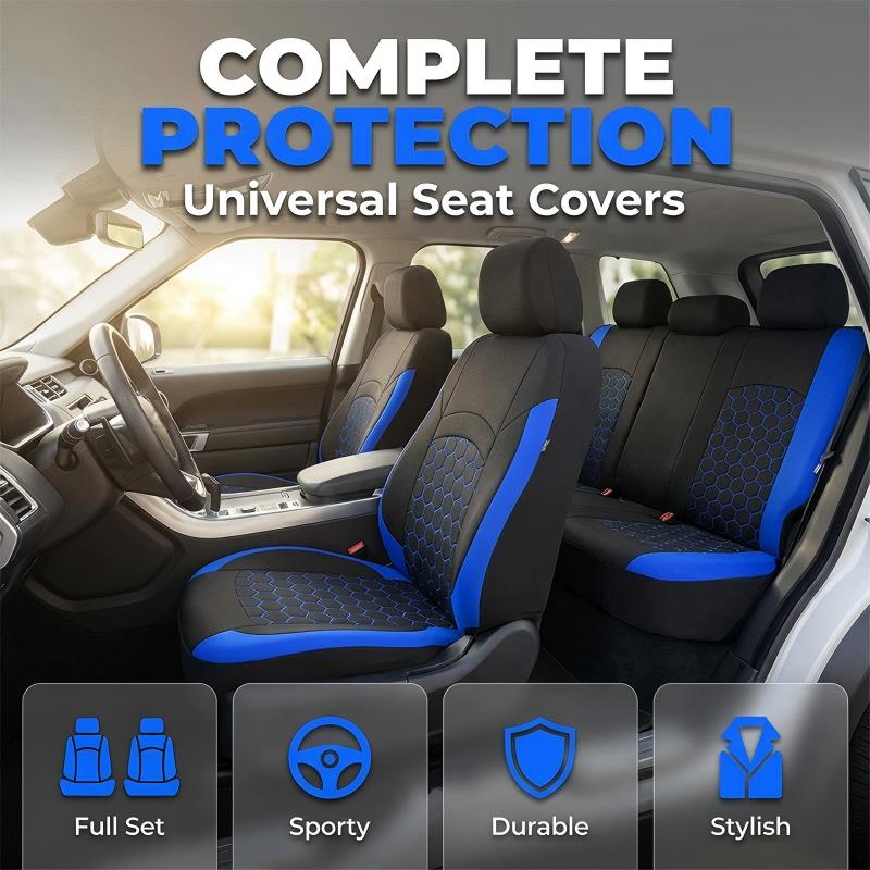 🚗 Univerzális, 9 darabból álló autóüléshuzat-készlet, 5 üléses modellekhez alkalmas 🛡️