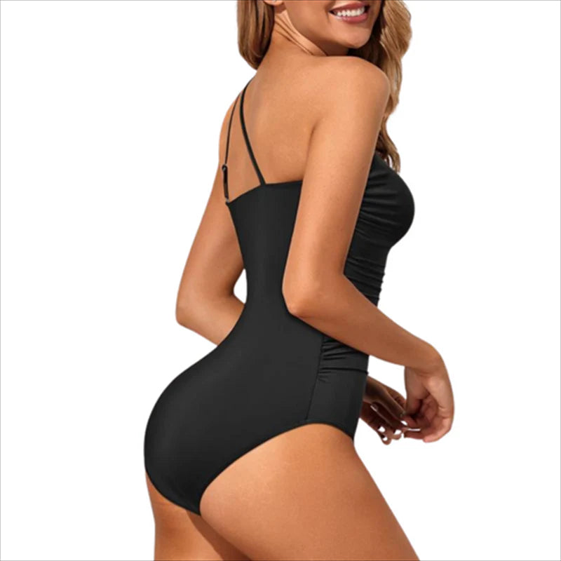 🔥 S-2XL 🍀 Női Egyvállas Egyrészes Fürdőruha 🏖️👙