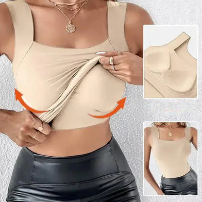 【🎁📿Ingyenes Rózsaszín Nyaklánc🎁】💖 (S-5XL) Alakformáló Felső Beépített Melltartóval 💃