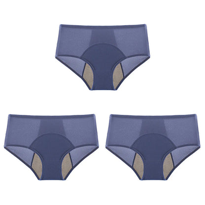 3-Piece Set 🔥🍃 High-waisted sanitary panties with leak protection front and back, effectively preventing side leakage