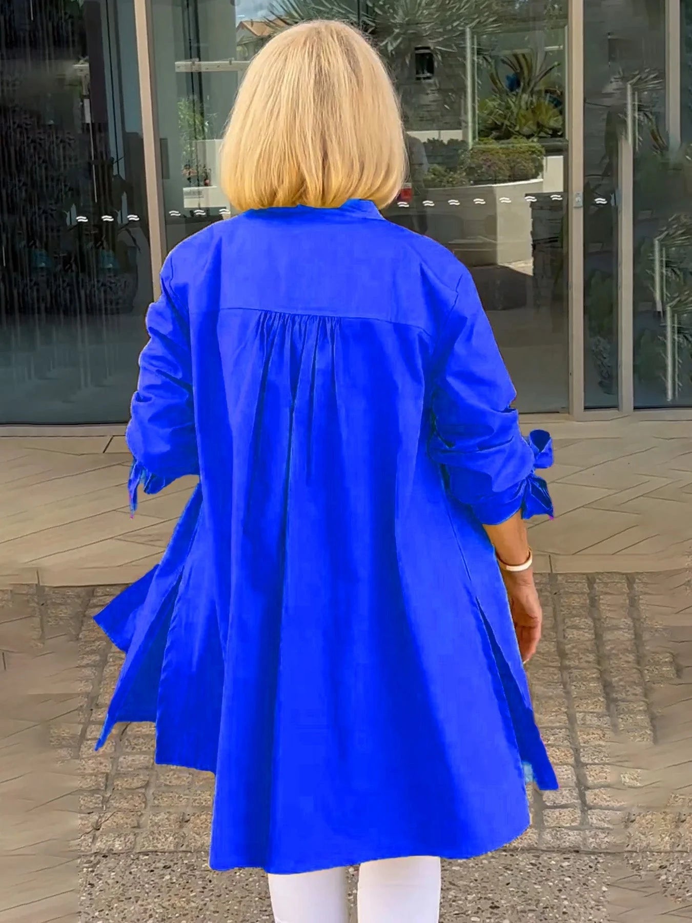 【🔥Elegantna in stilska】✨Enobarvna dolga bombažna srajca