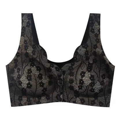 Wygodny koronkowy biustonosz na guziki Plus Size