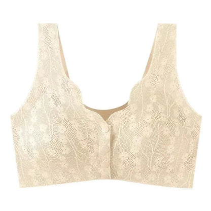 Wygodny koronkowy biustonosz na guziki Plus Size