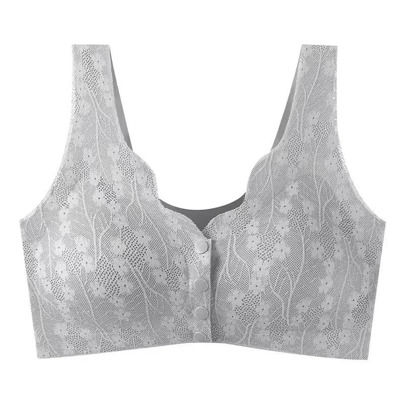 Wygodny koronkowy biustonosz na guziki Plus Size