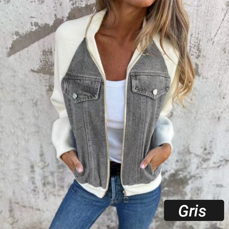 【❗Jesenski obvezni outfiti✨】🔥Kreativna ženska jeans jakna, modna, s cvetličnim potiskom