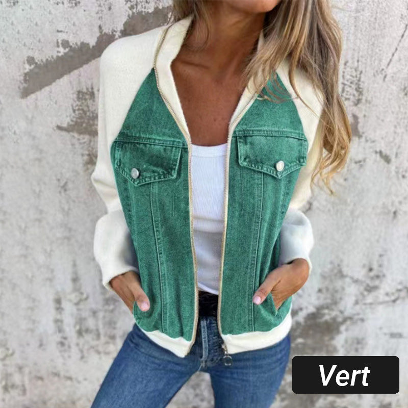【❗Jesenski obvezni outfiti✨】🔥Kreativna ženska jeans jakna, modna, s cvetličnim potiskom