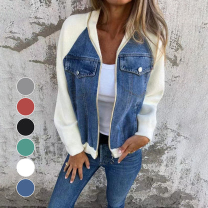 【❗Jesenski obvezni outfiti✨】🔥Kreativna ženska jeans jakna, modna, s cvetličnim potiskom