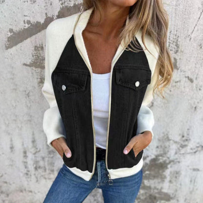 【❗Jesenski obvezni outfiti✨】🔥Kreativna ženska jeans jakna, modna, s cvetličnim potiskom