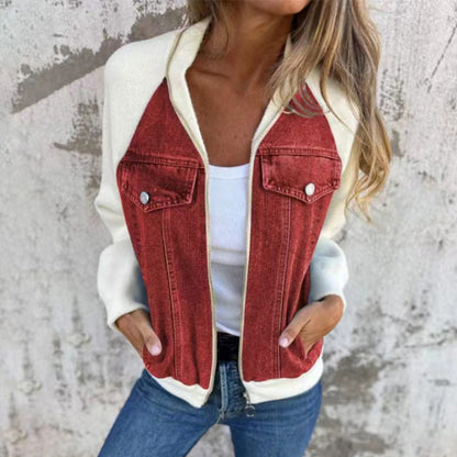 【❗Jesenski obvezni outfiti✨】🔥Kreativna ženska jeans jakna, modna, s cvetličnim potiskom