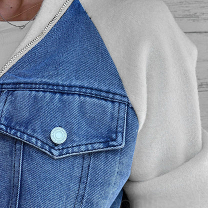 【❗Jesenski obvezni outfiti✨】🔥Kreativna ženska jeans jakna, modna, s cvetličnim potiskom