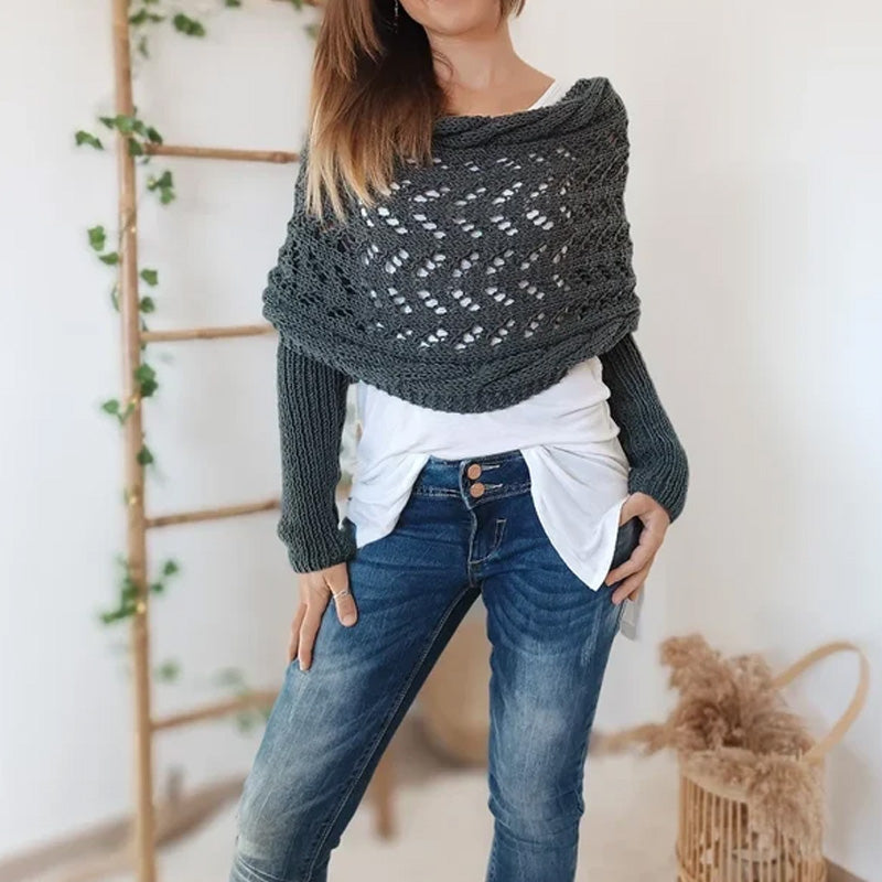(🔥50 % popusta)🔥 Eleganten in eleganten pleten šal za ženske z rokavi